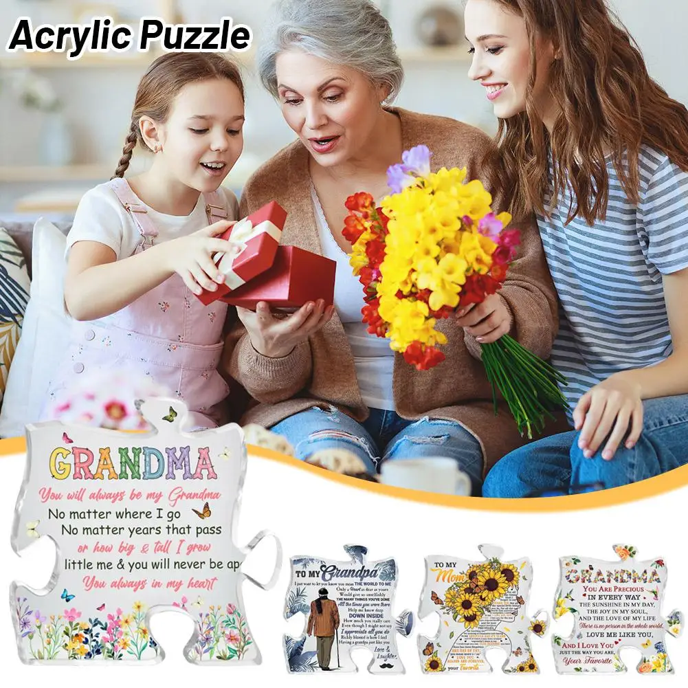 Acrylic Puzzle Grandma Statue Puzzle Acrylic Plaque Grandma Christmast Presents Daughter Grandma From Gifts Son Kids Orname J3n7