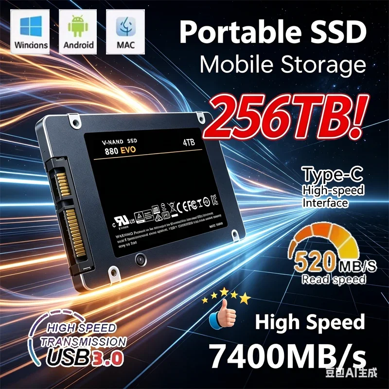

Твердотельный накопитель SSD USB для ноутбука, микрокомпьютера, настольного ПК, 2,5 дюйма, высокоскоростной, 500 ГБ, 4 ТБ, внутренний жесткий диск SATA3
