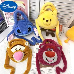 MINISO Disney New Cartoon peluche Stitch Bag Versatile Casual Strawberry Bear Handbag Winnie The Pooh zaino Messenger Bag