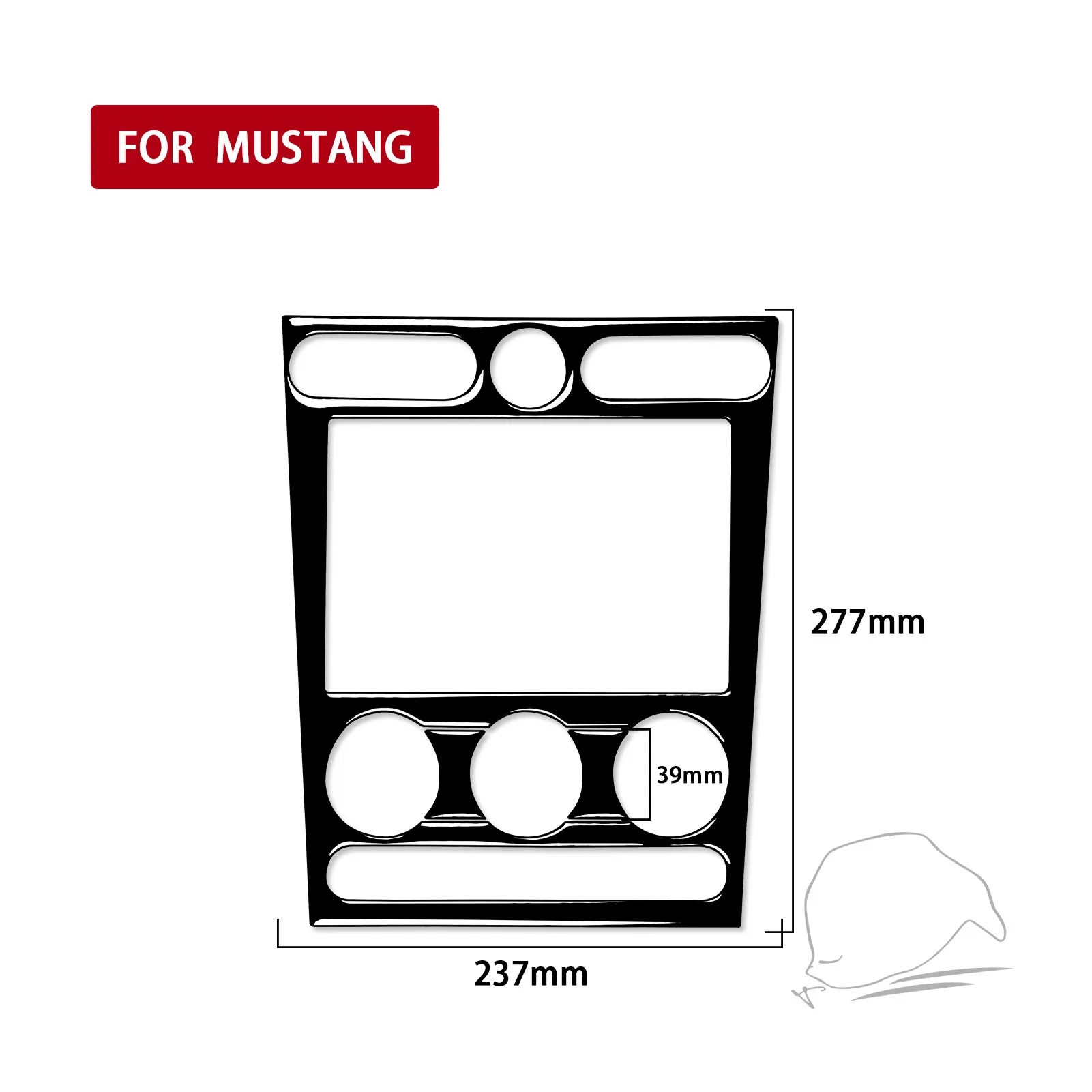 For Ford Mustang 2005 2006 2007 2008 2009 Air Conditioning Control Panel Frame Cover Trim Piano Black Sticker Car Interior