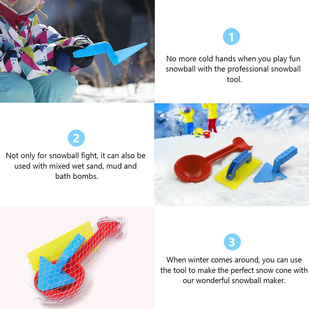 1 set di plastica per attrezzature per la lotta invernale, impugnatura comoda per bambini, giochi sulla neve all'aperto, strumento per la prevenzione del gelo