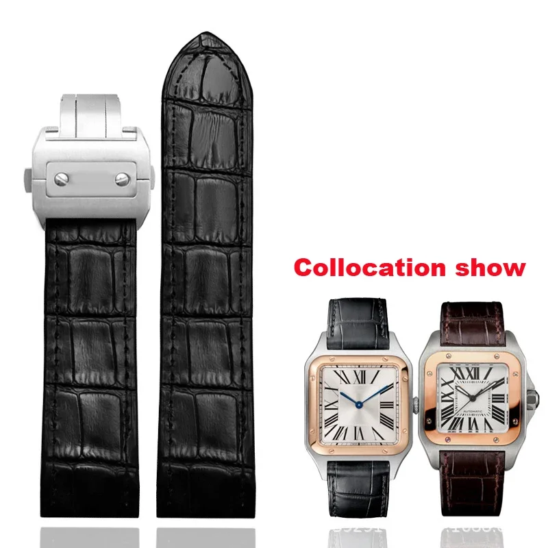 

Cowhide watch strap men's and women's accessories for cartier Santos100 watch strap 20mm 23mm