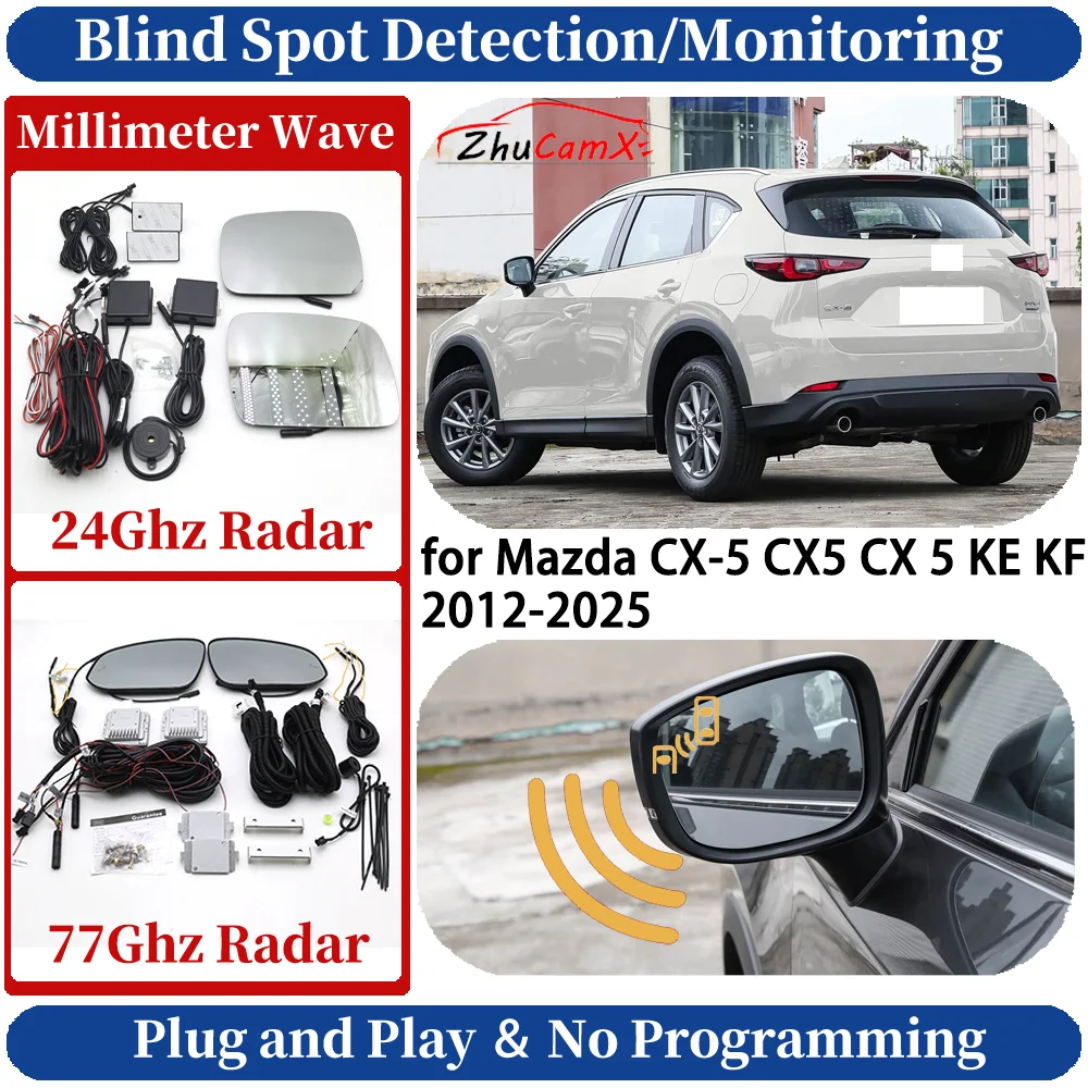 Car Blind Spot Monitoring/Detection System for Mazda CX-5 CX5 CX 5 KE KF 2012-2025 Night Driving Side Lane Change Safe Assist