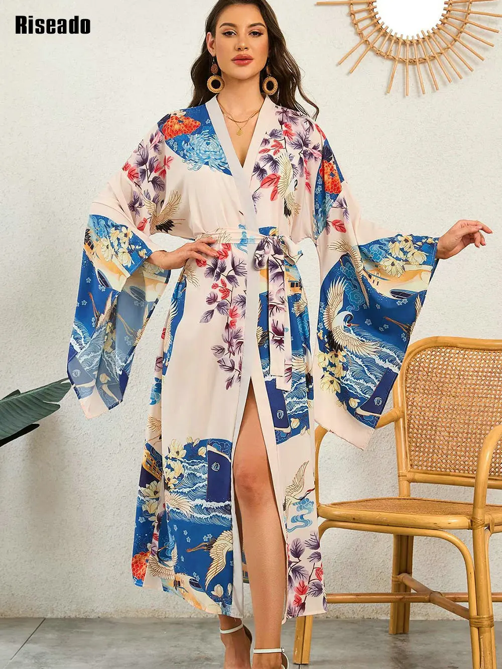 Women's Beach Cover Up Kimono Cardigan Sexy Loose Bathrobe Swimsuit Bikini Cover-Up Sun Protection Vacation Beachwear