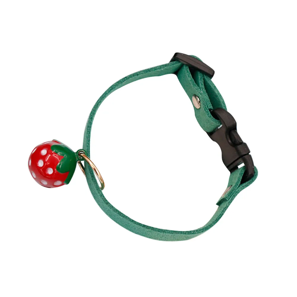 

Green Strawberry Cute Cat Dog Bells Adjustable Necklace Holiday Style Pet Supplies Fashion Pet Cat Collar Collar