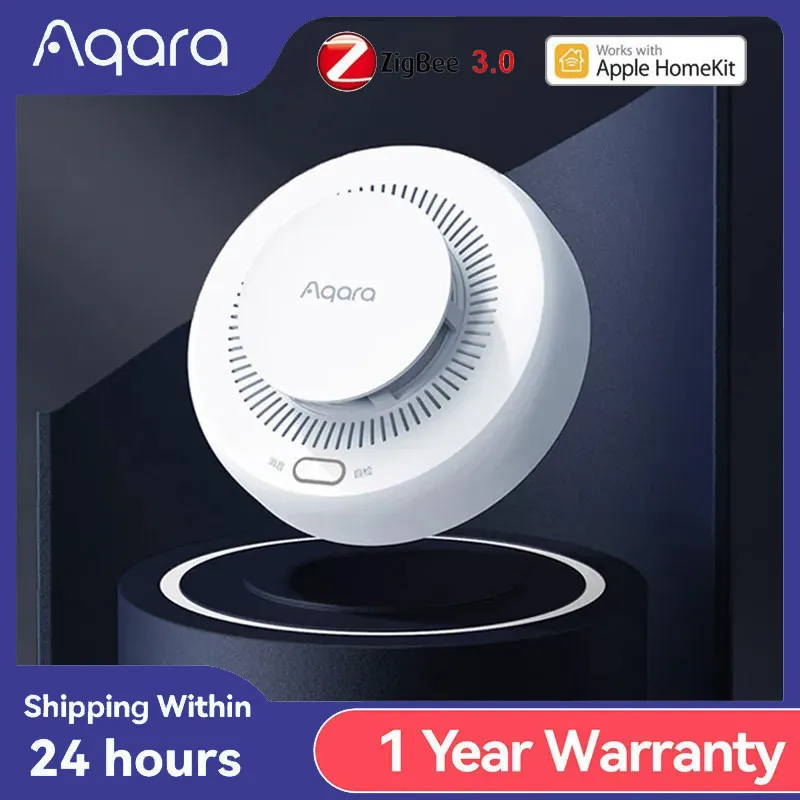 

Newest Aqara Smoke Detector Sensor Zigbee 3.0 Fire Alarm Monitor Sound Alert Home Security APP Work With Xiaomi Mi home Homekit