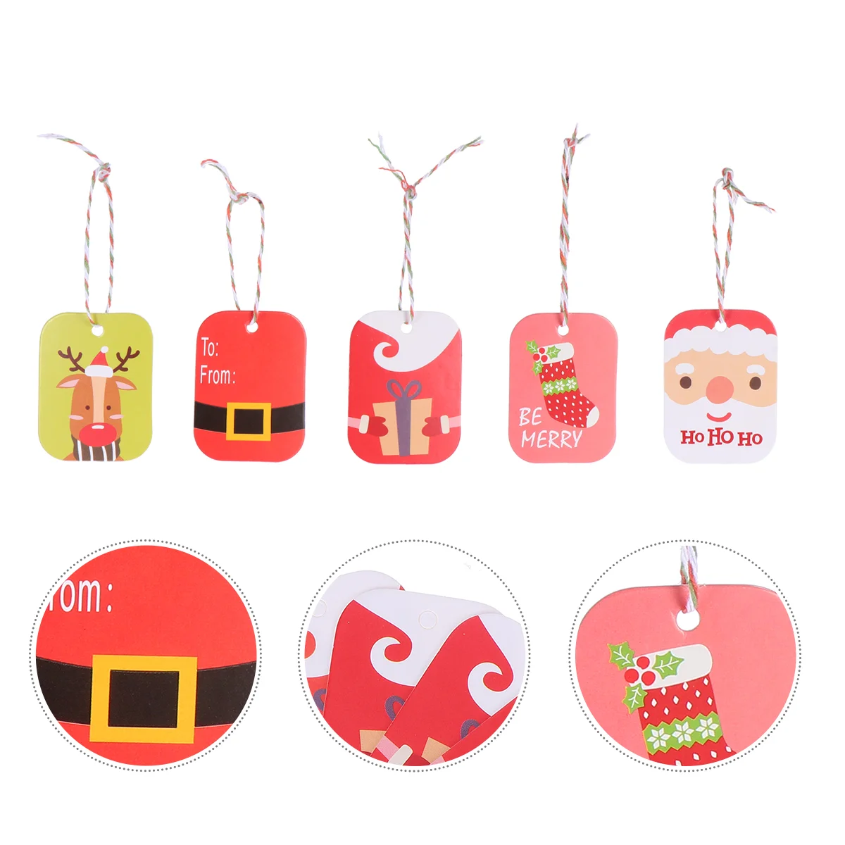 100 Pcs Christmas Label Tag Santa Claus Sto Present Tags Kraft Gift Tree Decorations