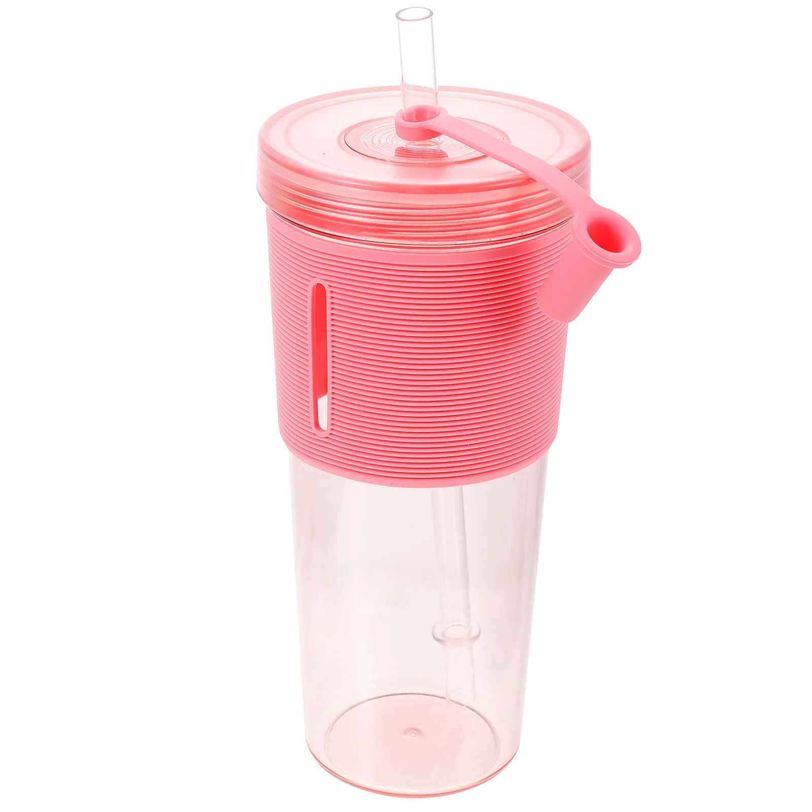 

Large Capacity Water Cup Transparent Straw Cup Plastic Leakproof Bottle Practical for Juice Water Milk Tea Beverage