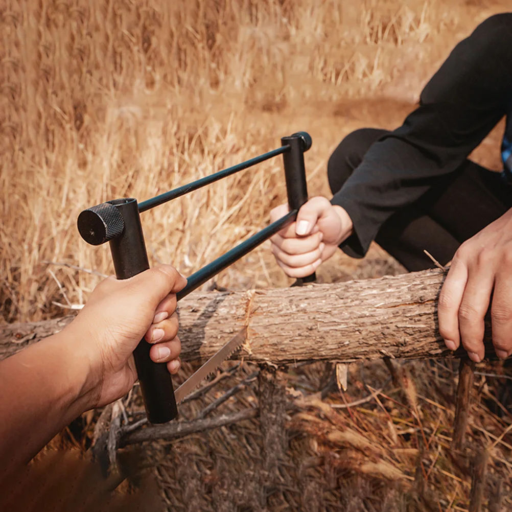 

Portable Folding Bow Saw Ultra-Light Aluminum Alloy Bright Anodized Surface Tighten Nuts Prevent Falling Off Perfect for Camping