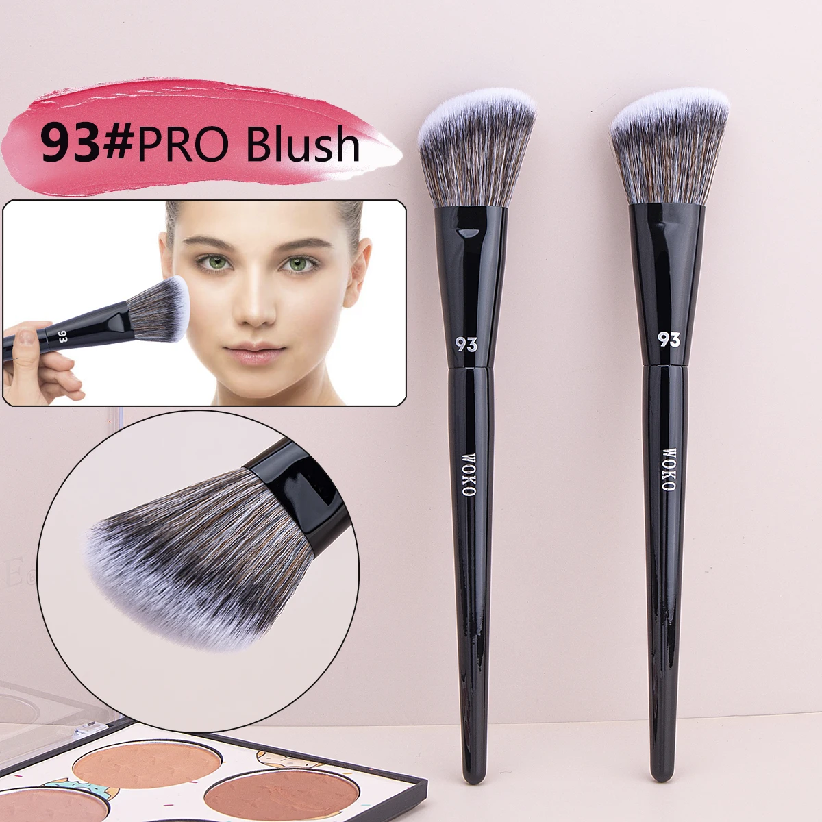 47 Foundation Brush Broom Shadow Liquid Cream Blending Blush Foundation Brush  Angled Professional Makeup Brush Cosmetic Tool