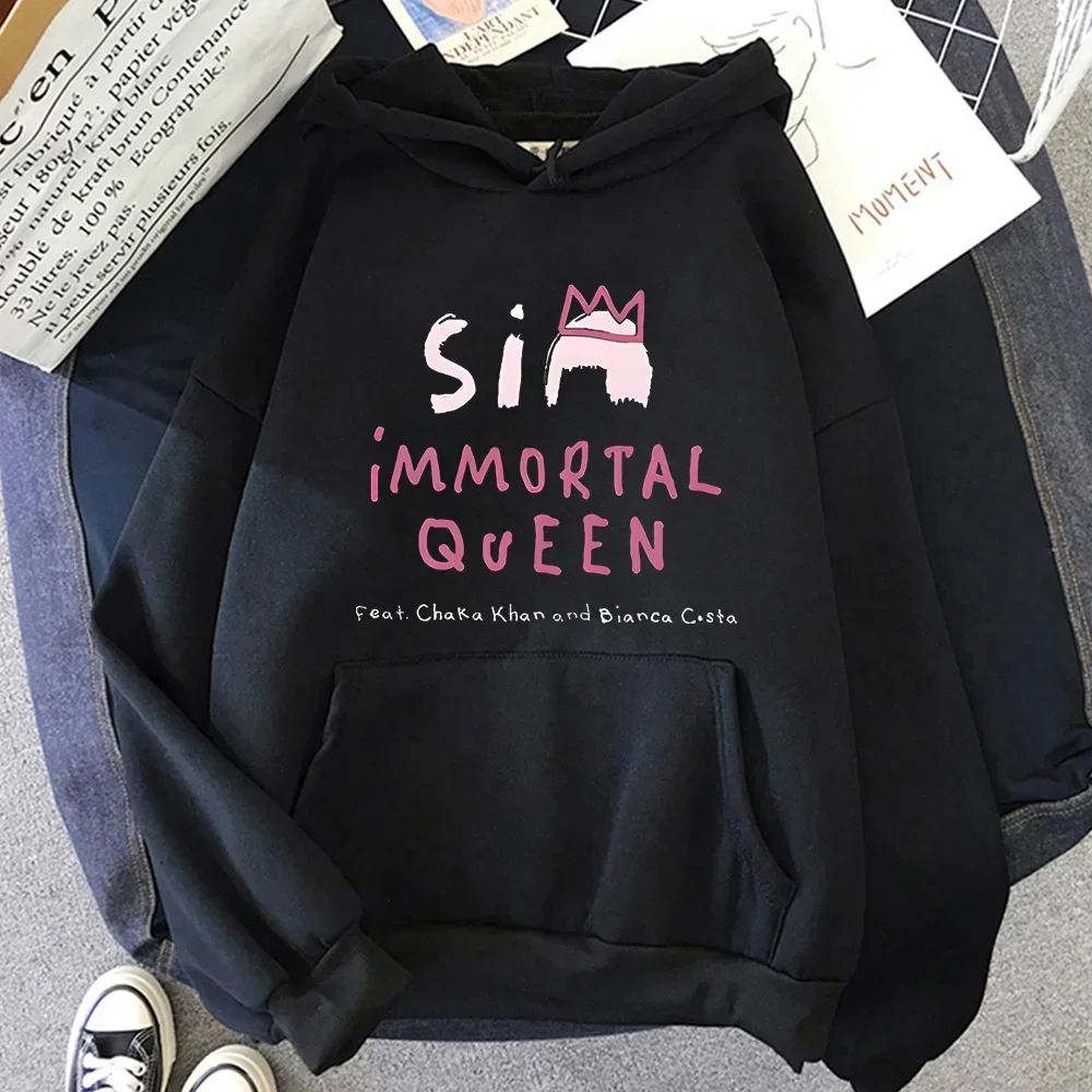 Sudaderas con capucha Sia Immortal Queen para Otoño/Invierno, sudaderas cómodas de Hip Hop, ropa de lana gótica de manga larga, Sudadera con capucha Punk para mujer