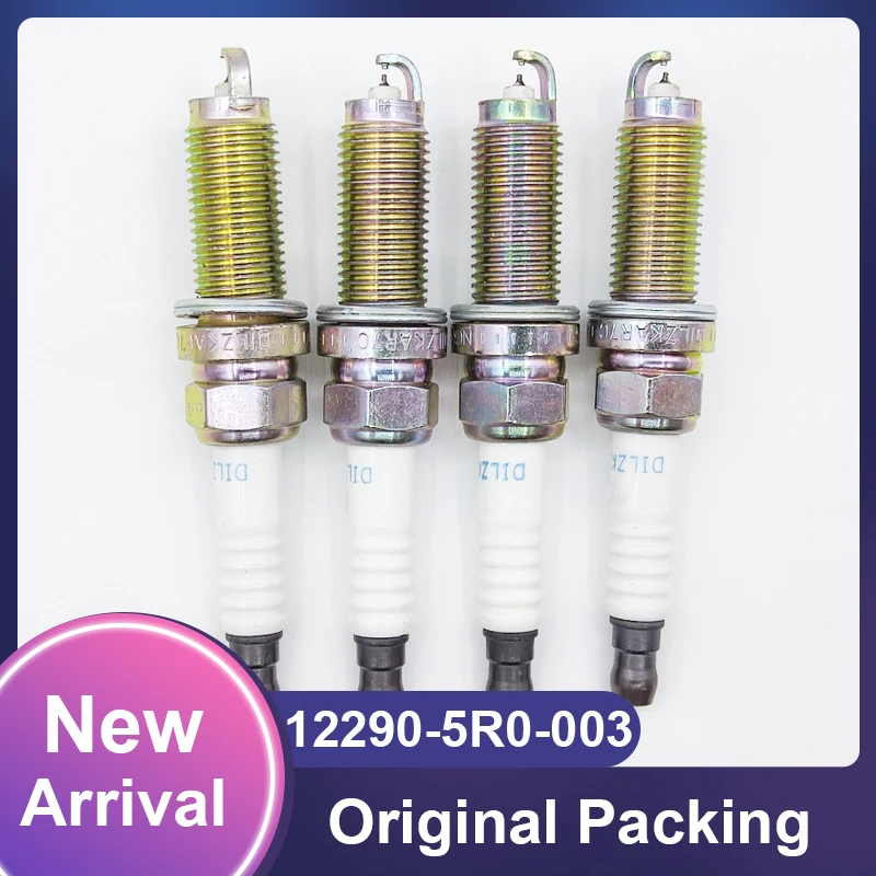

4pcs 12290-5R0-003 DILZKAR7C11S Dual Iridium Spark Plugs For Honda Fit 1.5L 2015-2018 122905R0003 DILZKAR7C-11S 90137