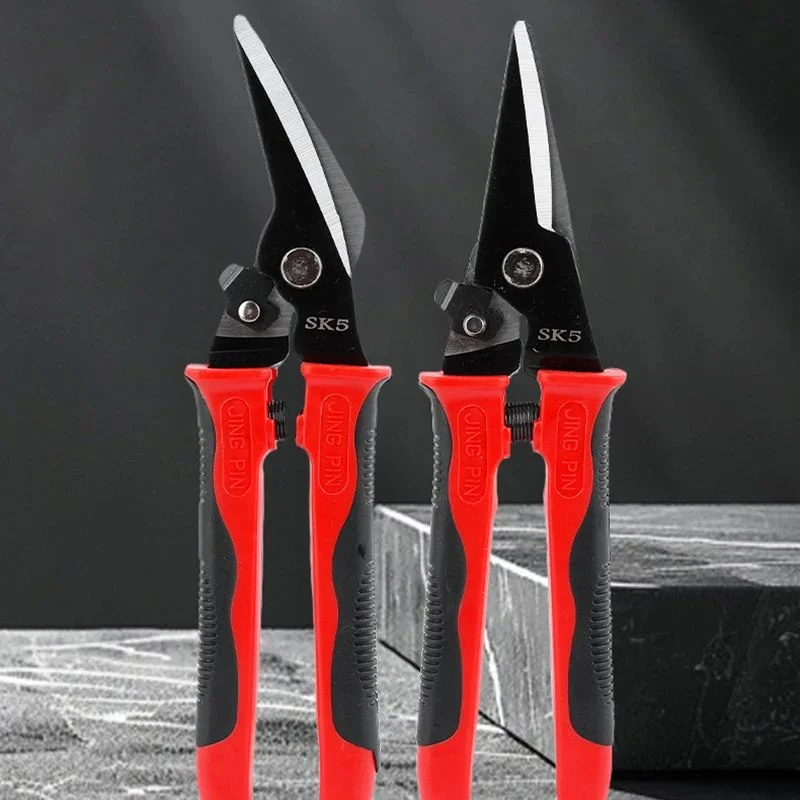 1/2pc Multifunctional Tin Snips 9-inch Straight/Curved Heads for Cutting Tin Stainless Steel Sheets Wire Mesh Keel Raceway