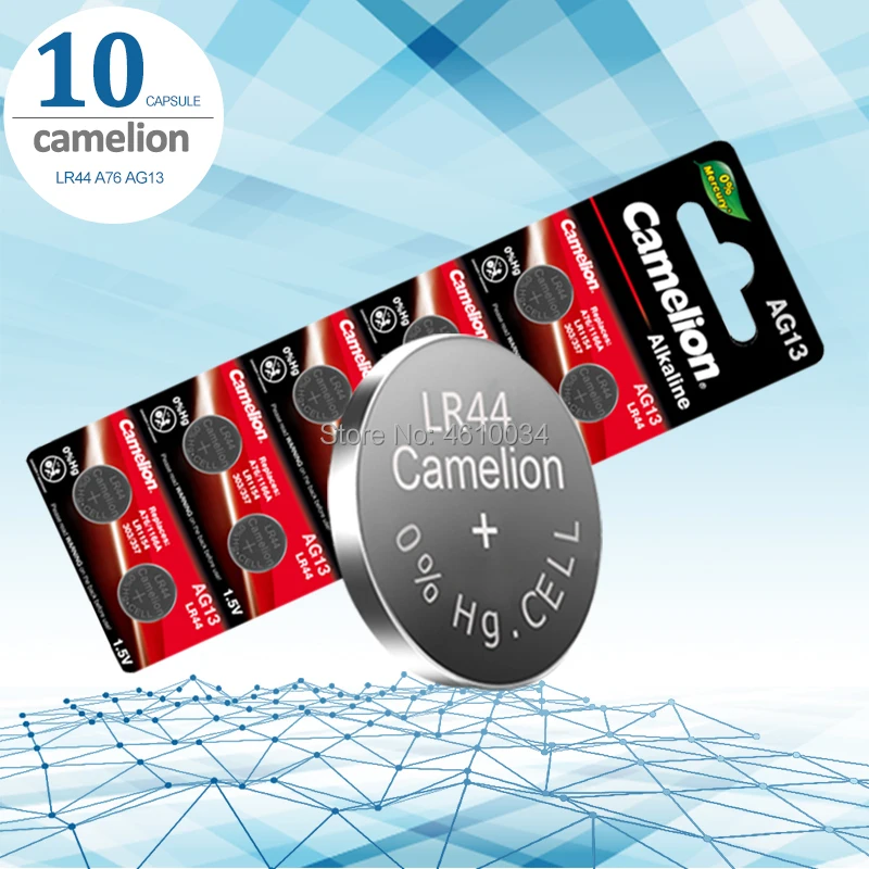 Camelion 10 قطعة 1.5V زر خلية البطارية lr44 ليثيوم عملة بطاريات A76 AG13 G13A LR44 LR1154 357A SR44 100% الأصلي
