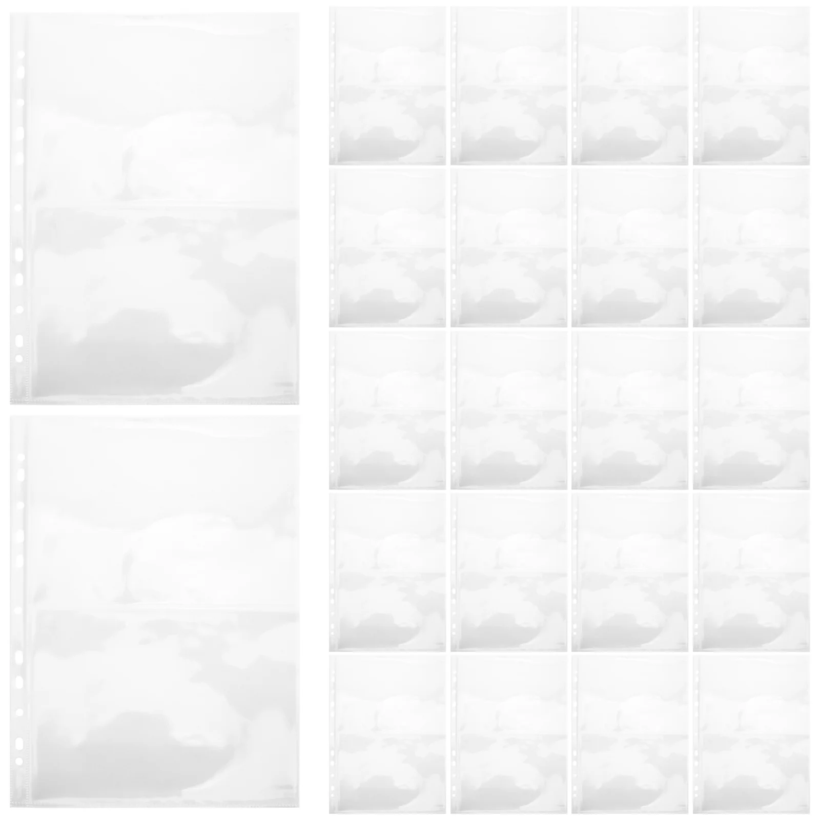 40pcs A4 Album Pages Clear Single-Sided Binder Sleeves For Stamp Collecting Storage Sheets Stamp Collection Album Pages Stamps
