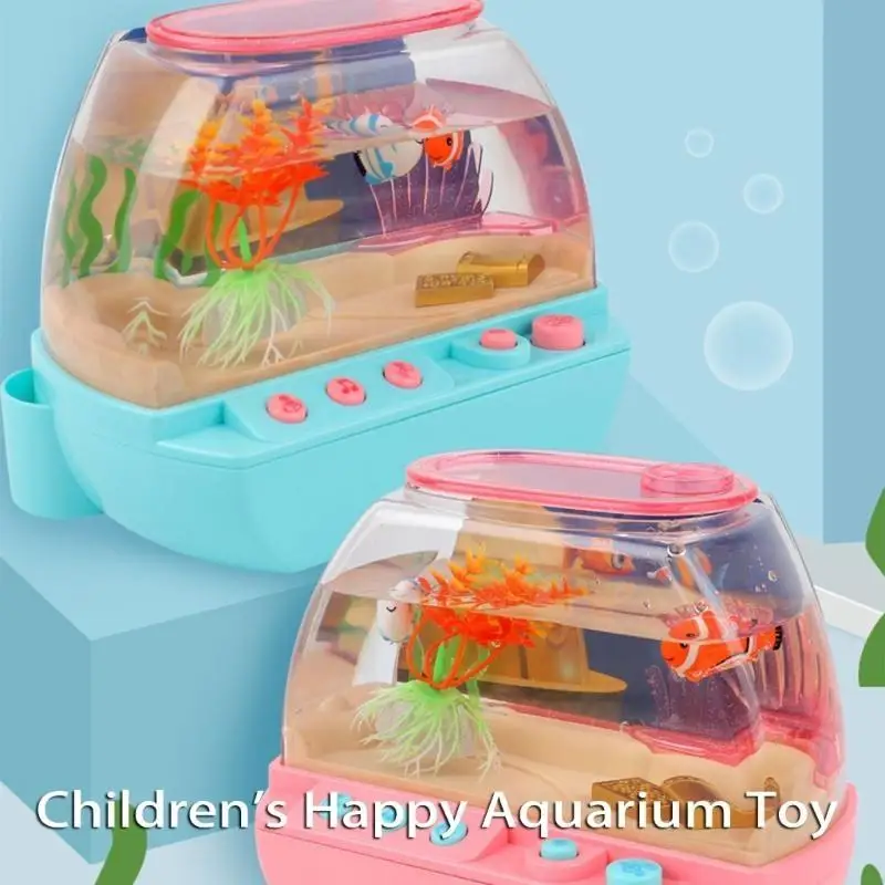 Y88D Luce notturna per acquario virtuale per bambini LED Decorazioni per acquari Lampada leggera per cartoni animati con gioco