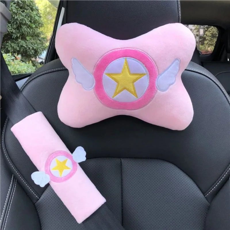 Sailor Moon Cute Animation Shui Bingyue Car Headrest Neck Pillow Cartoon Seat Lumbar Seat Belt Shoulder Cover Car Seat Cushion