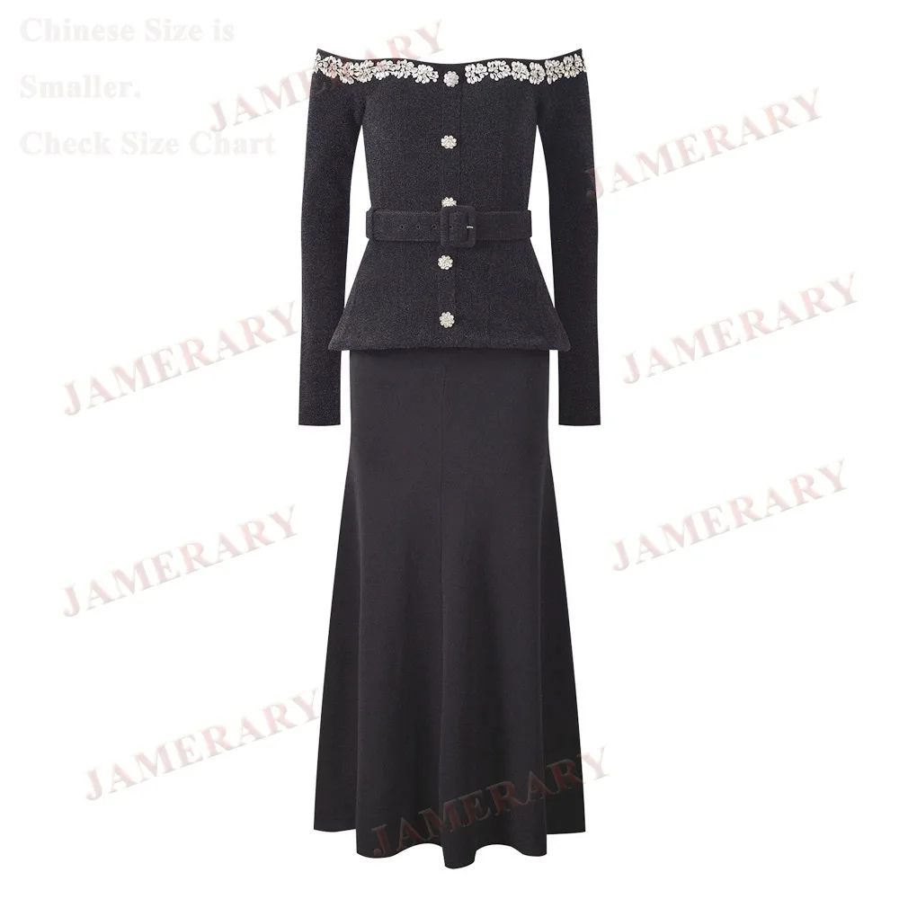 

Осенние вязаные бархатные платья, женское зимнее длинное платье, трикотаж с длинными рукавами и кристаллами и бриллиантами, Vestidos, элегантное брендовое платье для подиума