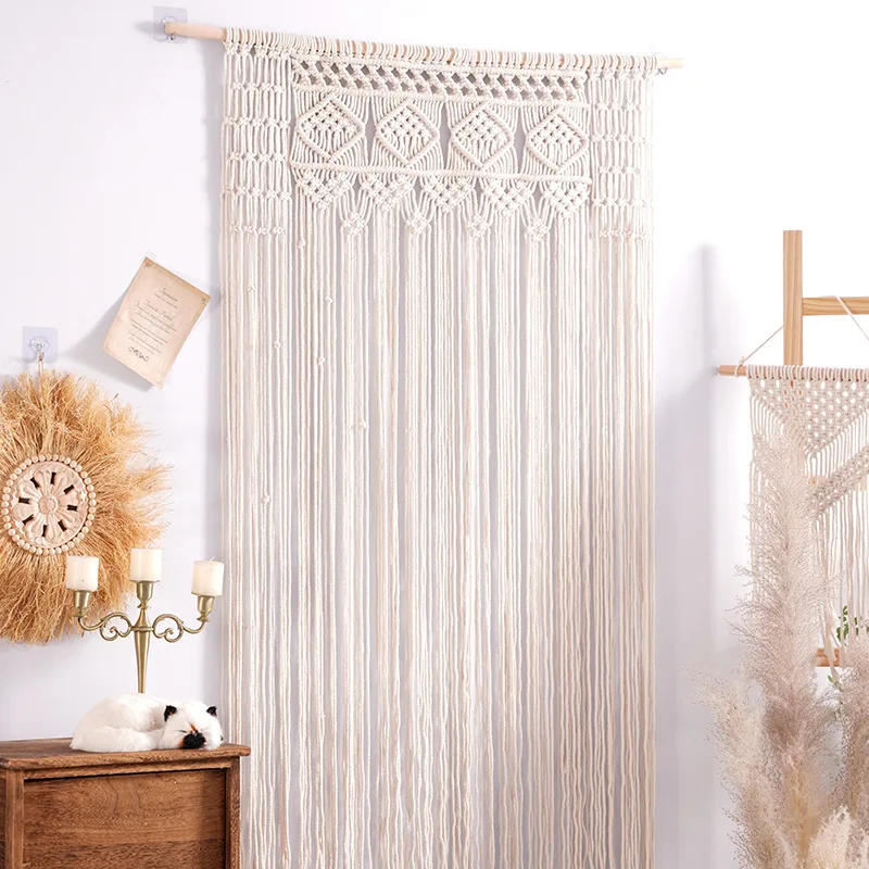 Imagem -02 - Cortina de Macramé para Janela e Porta Divisor do Banheiro Boho Pendurado para Sala de Estar Quarto Decoração de Casa Boêmia Pano de Casamento