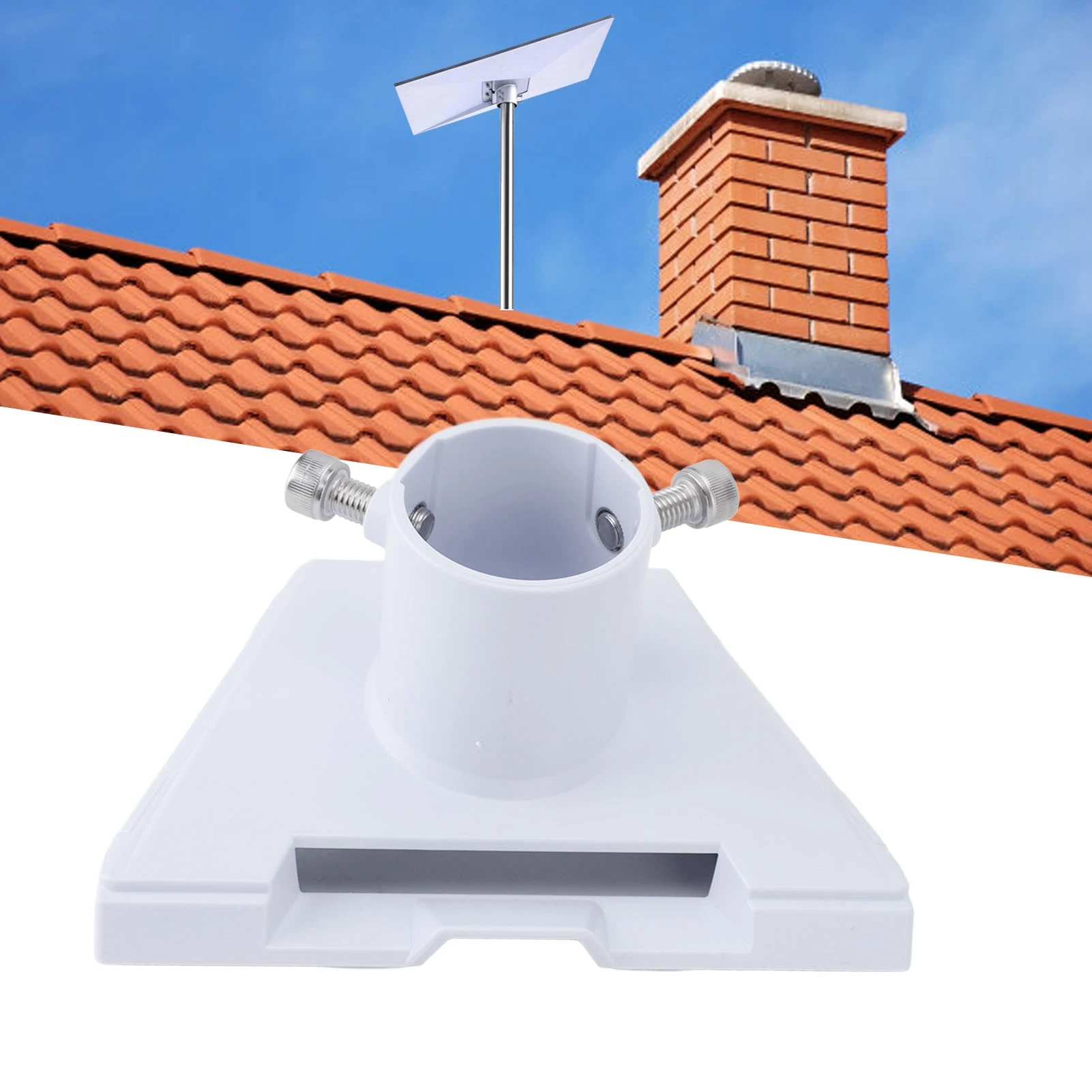 

Satellite Pipe Adapter Mount Steel Plastic Easy to Install Weather Proof Satellite Roof Mount Bracket Kit for Starlink Gen 3