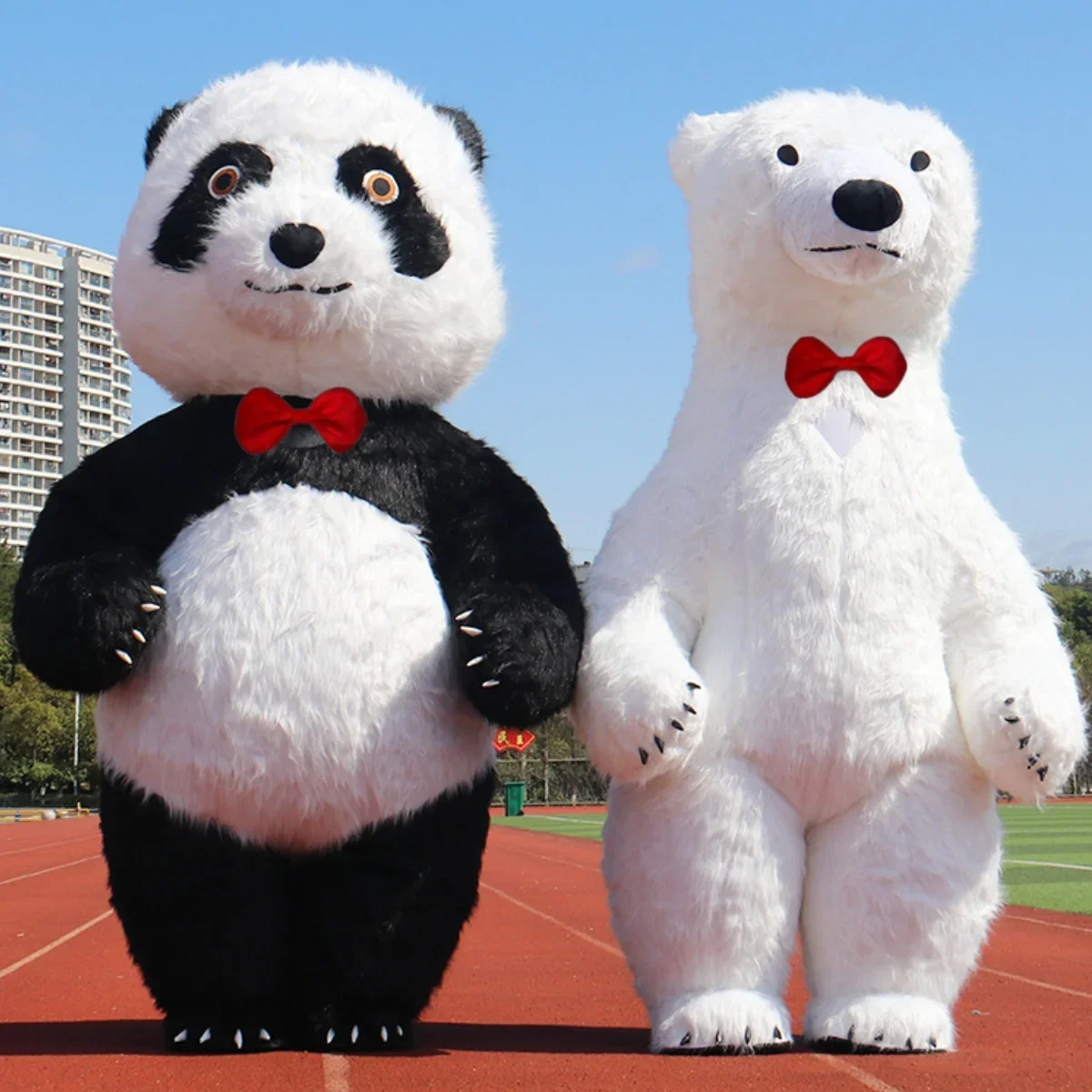 

200cm Cosplay Air Inflatable Costumes Polar Bear Mascot Costume for Advertising Wedding Customize Mascot Costume Animal Bear