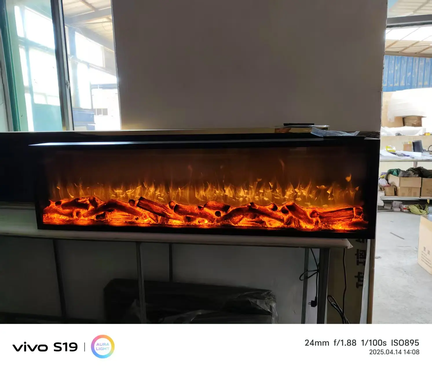 Modern LED Electric Fireplace Insert 100*15*40cm With Remote Control For Home Or Hotel Use