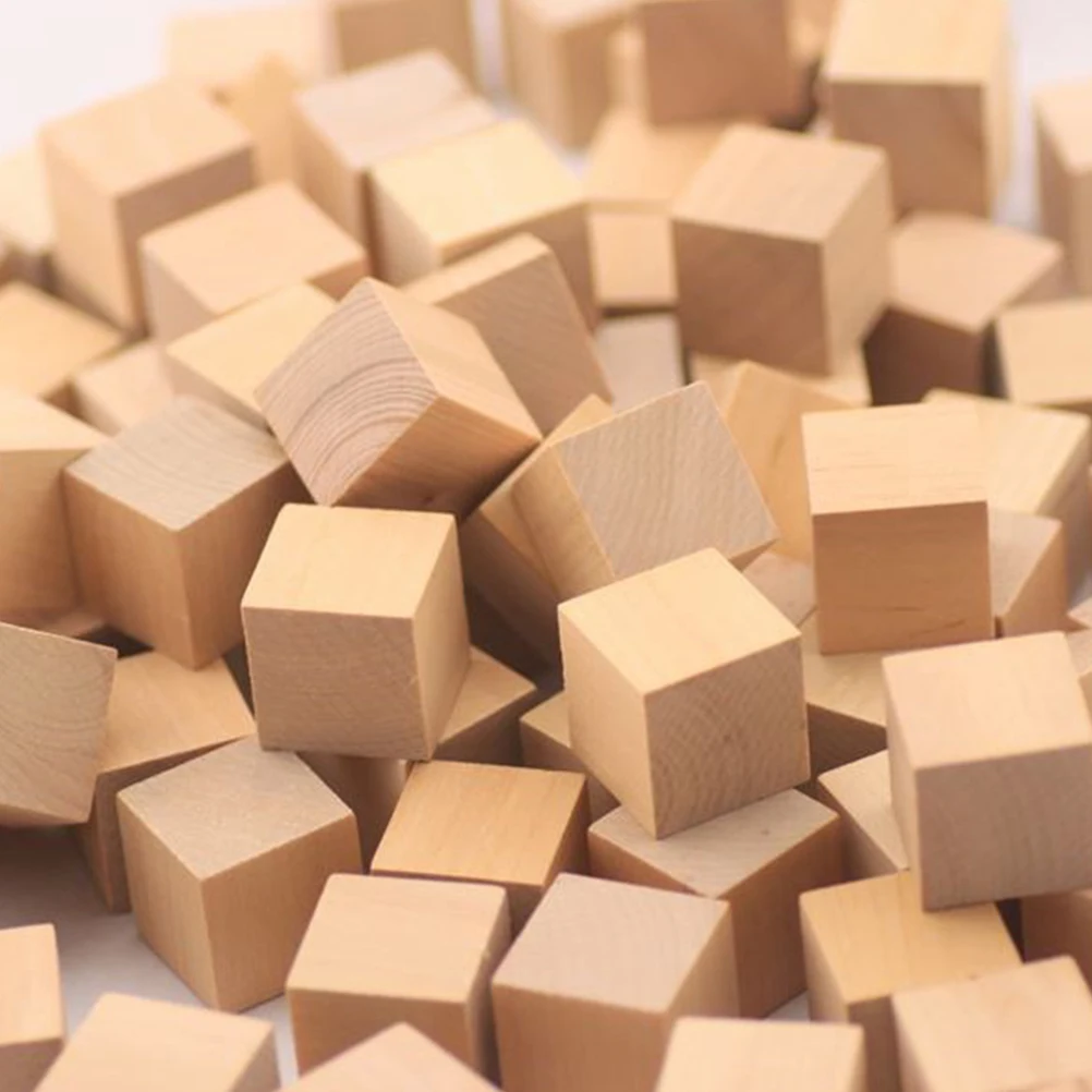 

36 Pcs Pine Squares Craft Cube DIY Three-dimensional Wood Block Log Wooden Small