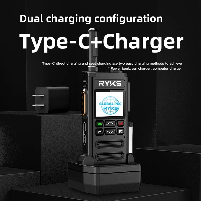 راديو أندرويد بلوتوث وواي فاي Poc Global 4G لاسلكي تخاطب 5000 كجم طويل المدى للتخييم اتجاهين راديو لحم الخنزير