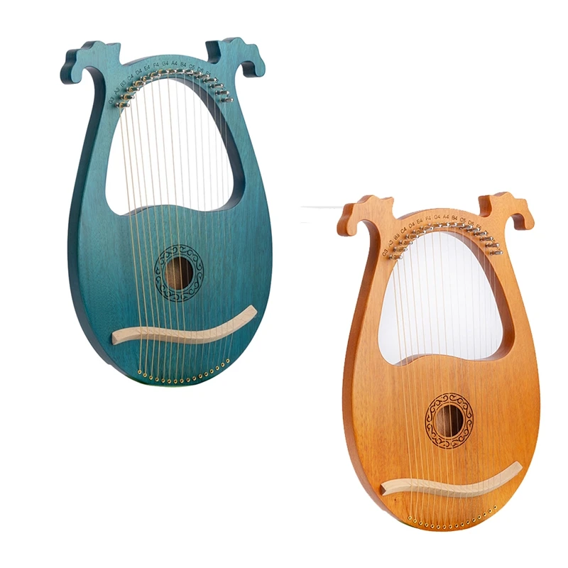 

Lyre Harp 16 Strings Wooden Musical Instrument String Instrument With Tuning Wrench Spare Strings