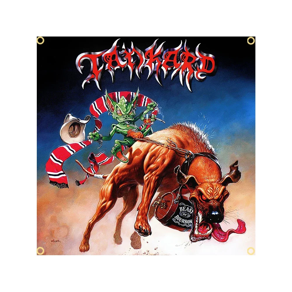 FLAGDOM 90X150CM 3X5Ft Tankard Band Flag Famous German Rock Band Polyester Printing Thrash Metal Band Banner For Decor