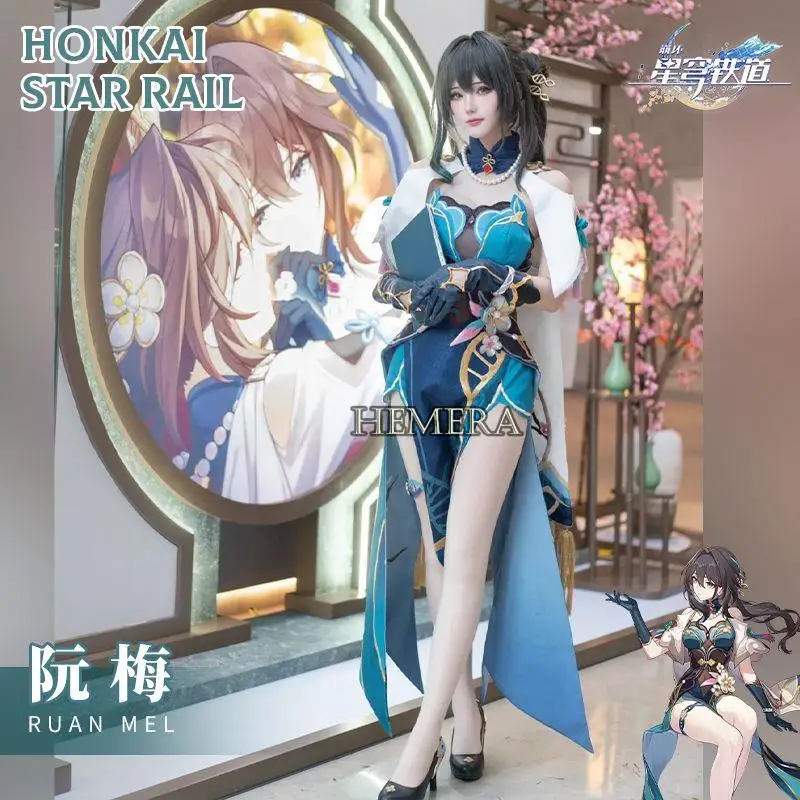 

Ruan Mei Cosplay RuanMei Honkai Star Rail Costume Full Set Ruan Mel Dress Costume Uniform Outfit Ruan Mei Shoes Wig Cosplay Prop