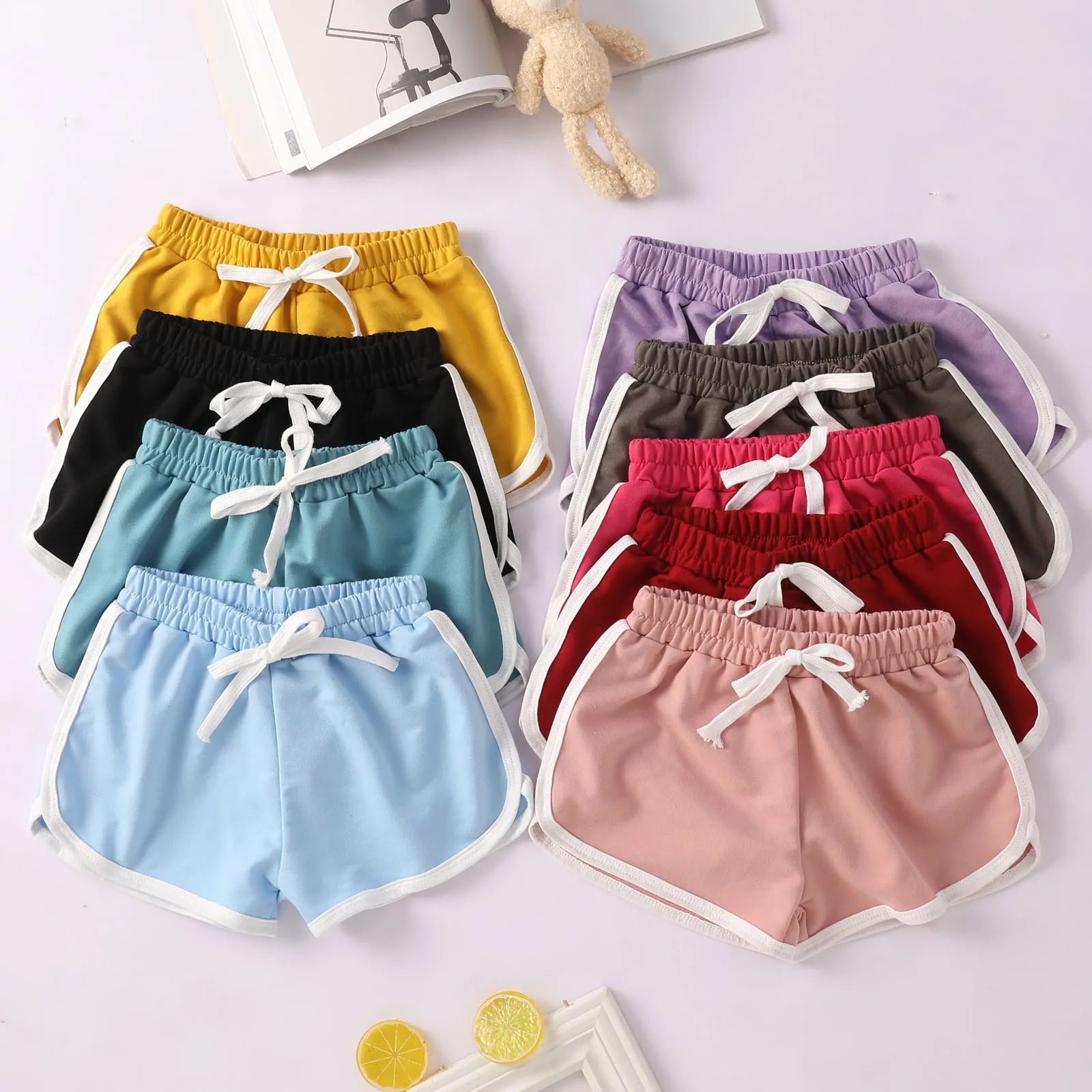 Girls' shorts Summer Loose Casual short pants Sports Hot Pants Candy Color Cotton Shorts Sleepwear boxer shorts pantalones corto