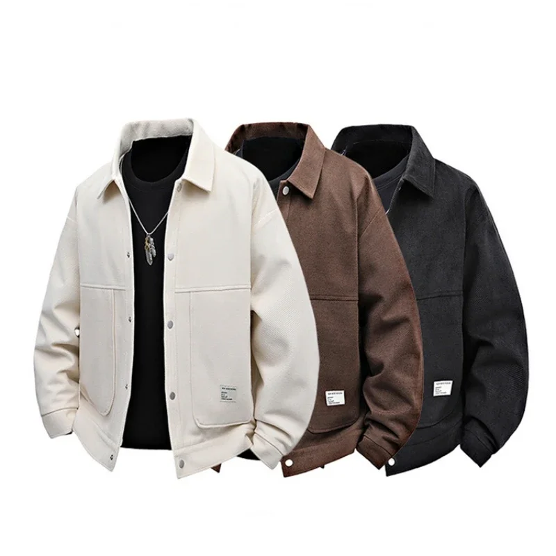 

Pop Fashionable Men's Jacket Trendy Basic Winter Wear Retro Collar Casual Workwear Versatile Oversized Men's Clothing Outerwear
