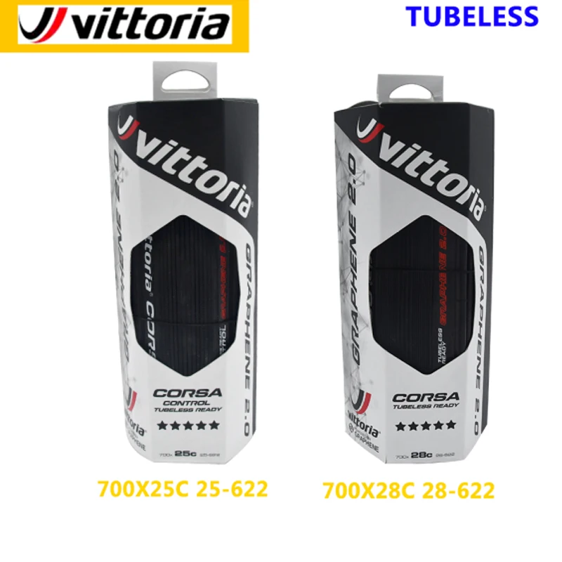 

Bicycle Tire Tubeless Ready 700C Vittoria Corsa Control TR Graphene 2.0 700x25C/28C Black Skin 320 TPI Cycing Road Bike Tyre