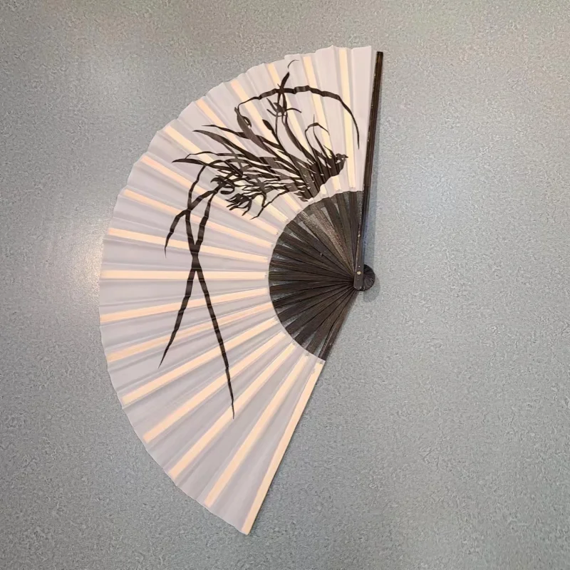 Imported Fans From South Korea Korean Men's Dance Fans Hand-painted Bamboo Fans 39cm Long