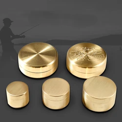 Brass Outdoor Sealed Waterproof Box round with Lid Dustproof Moisture-Proof Pill Box Metal Jewelry Silver Coin Tea Storage Box