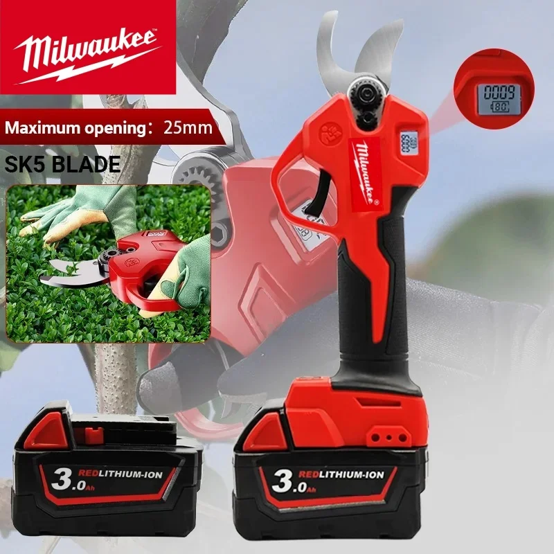 

Original Milwaukee 18V Brushless Electric Scissors Cordless Pruning Shears Multifunctional Fruit Tree Cutter Garden Tool