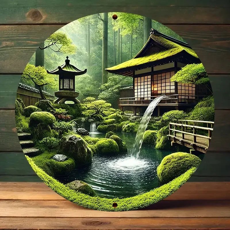 Round label, interior and exterior decoration for home, garage, cafe, restaurant, perfect gift, zen home decoration