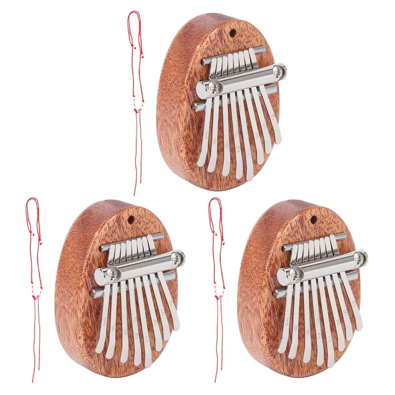 3X 8 Key Mini Kalimba Exquisite Finger Thumb Piano Marimba Musical Good Accessory Pendant Gift