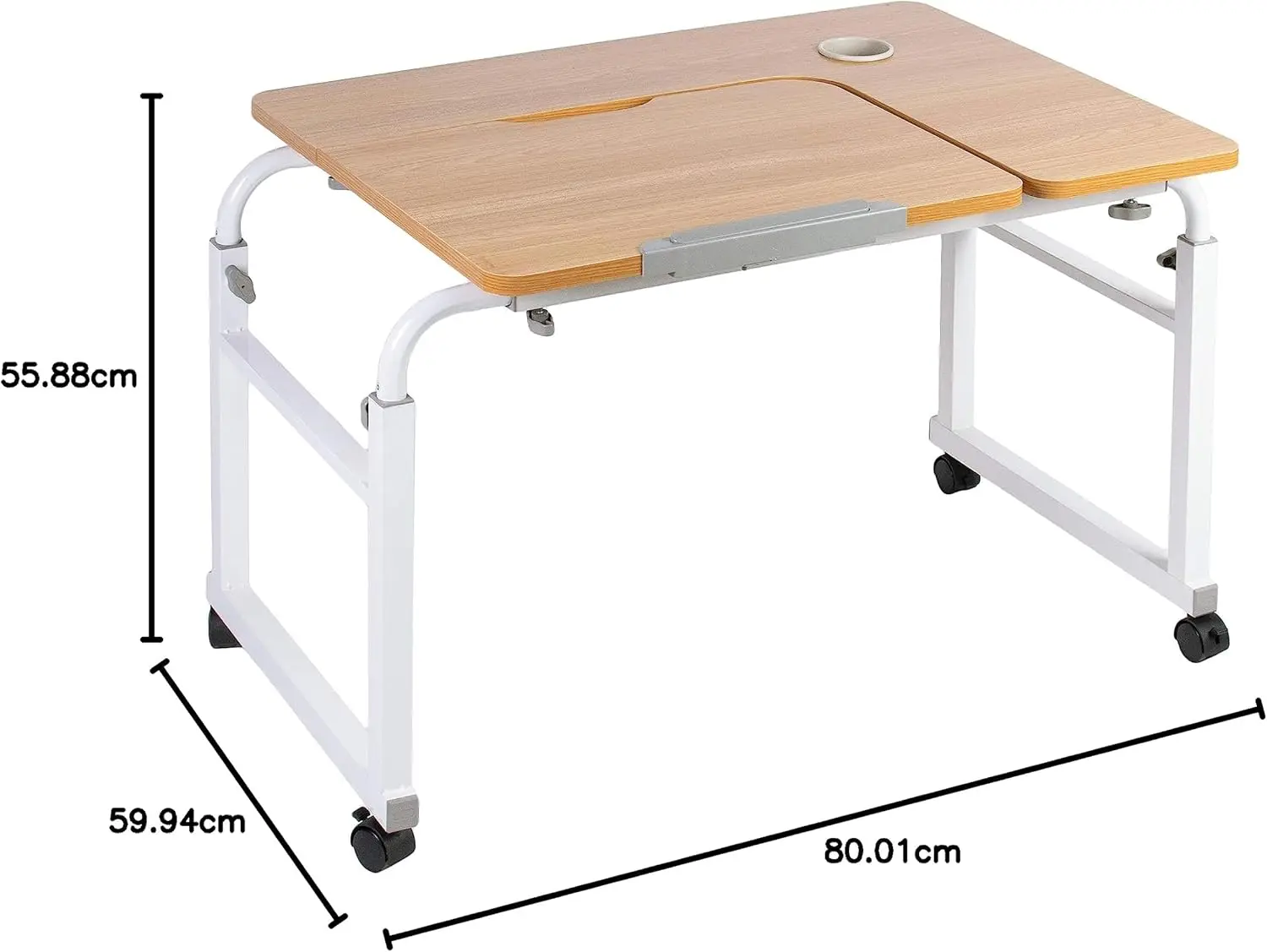 Mesa móvel ajustável em altura e comprimento para crianças e adultos, tampo de mesa inclinado, estação de trabalho ergonômica interativa rolante