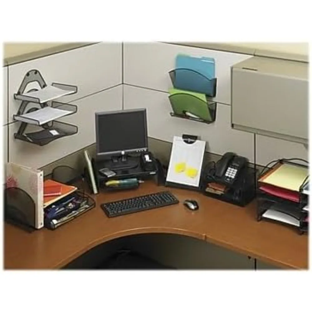 Durable Steel Mesh Phone and Utility Tray with Drawer, Desktop Organizer for Office and Home Use