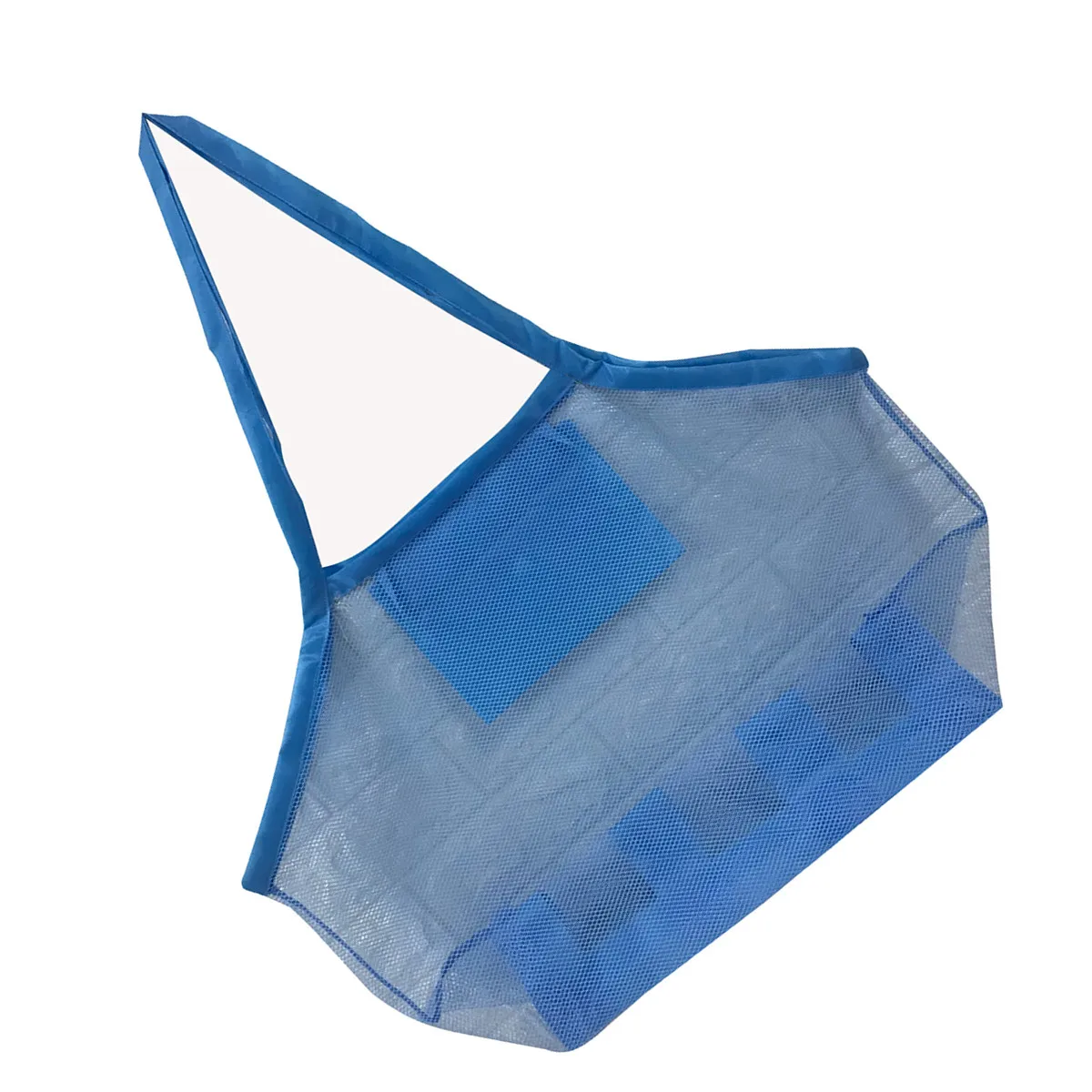 1Pcs Large Mesh Beach Bag Heavy Duty Handles for Sand Drainage Storage of Shells Towels Clothes Outdoor Family Fun L Size Blue