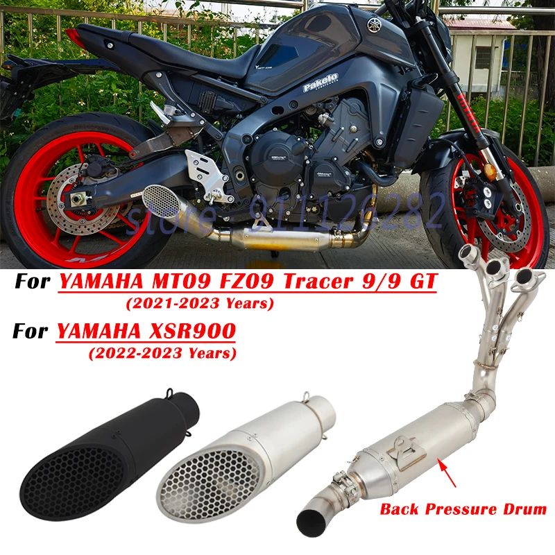 

For YAMAHA MT09 FZ09 Tracer 9 GT XSR900 2021 2022 2023 Motorcycle Exhaust Escape Modified Full System Muffler Front Link Pipe