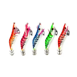 Luminous Fishing Lure for Yamashit, Octopus, Squid Jig, Wood Shrimp Bait, Cuttlefish Jigs, Spinner Bait, BKK 2.5 #, 3.0 # Hook