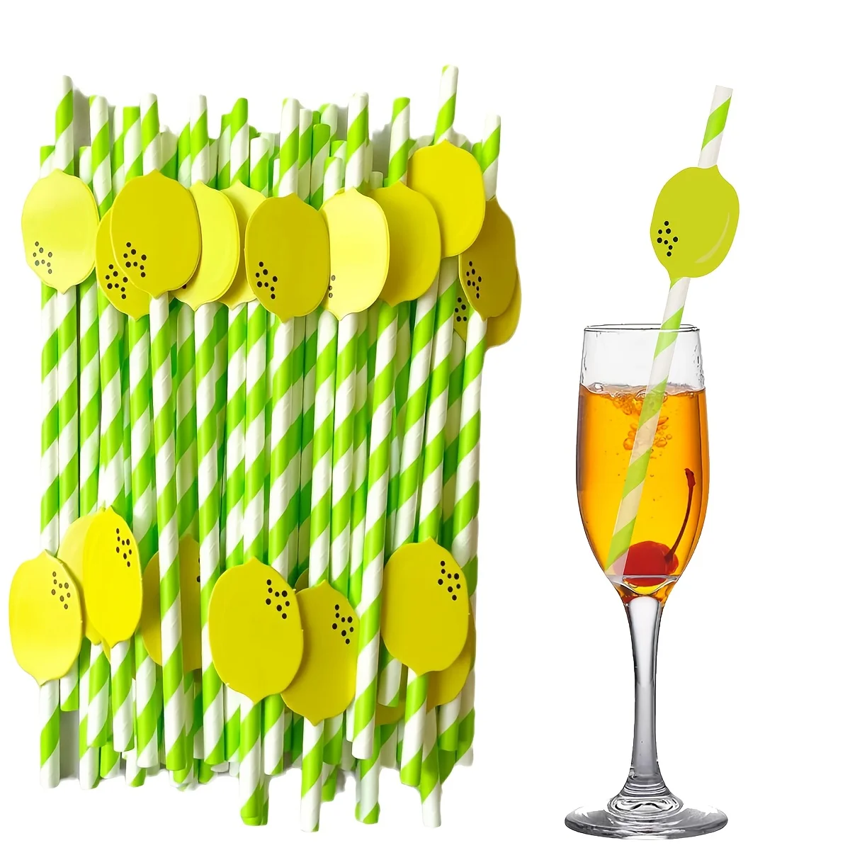 20/60/100 stücke Daisy Sonnenblume Zitrone Erdbeere Liebe Einweg Trinkhalm Hochzeit Geburtstag Party Milch Tee Saft decor Supplie – Detail 4