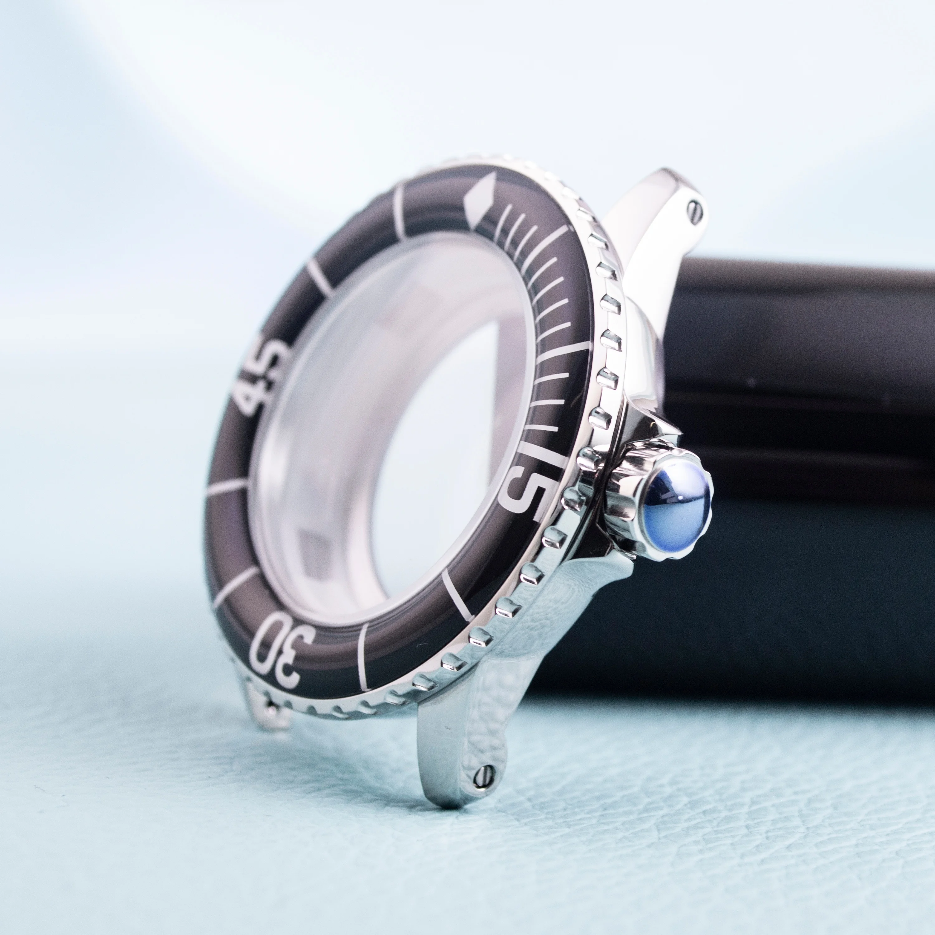 Stainless Steel NH35 Case 45mm Watch Case 10ATM Waterproof for Fifty Fathoms Watch Case fit NH35 Movement Sapphire Glass  Case