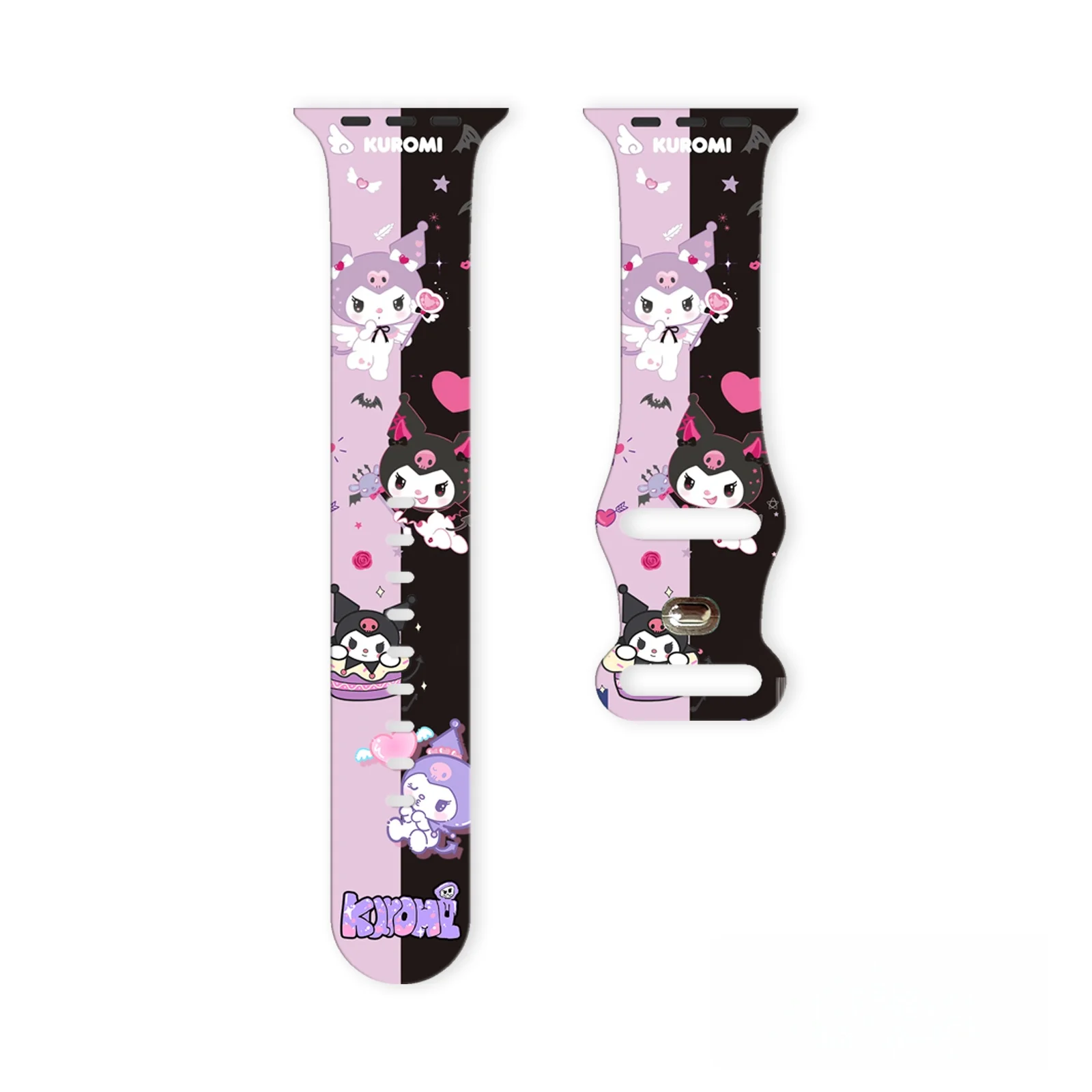 

Sanrio Contrast Kuromi Print Strap for Apple Watch 11 10 9 Silicone Band Replaceable Bracelet for iWatch 46/44/42/41mm Watchband