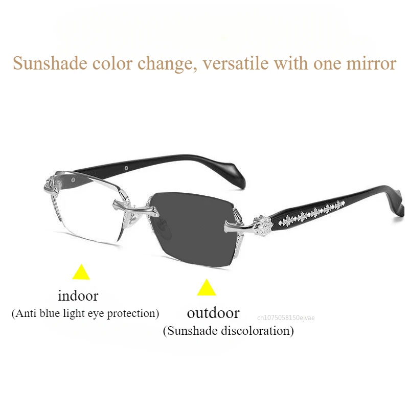 Anty-niebieskie okulary do czytania Okulary bez oprawek o wysokiej rozdzielczości Przycięte mężczyźni i kobiety Starsze nadwzroczność Ultralekkie przenośne okulary