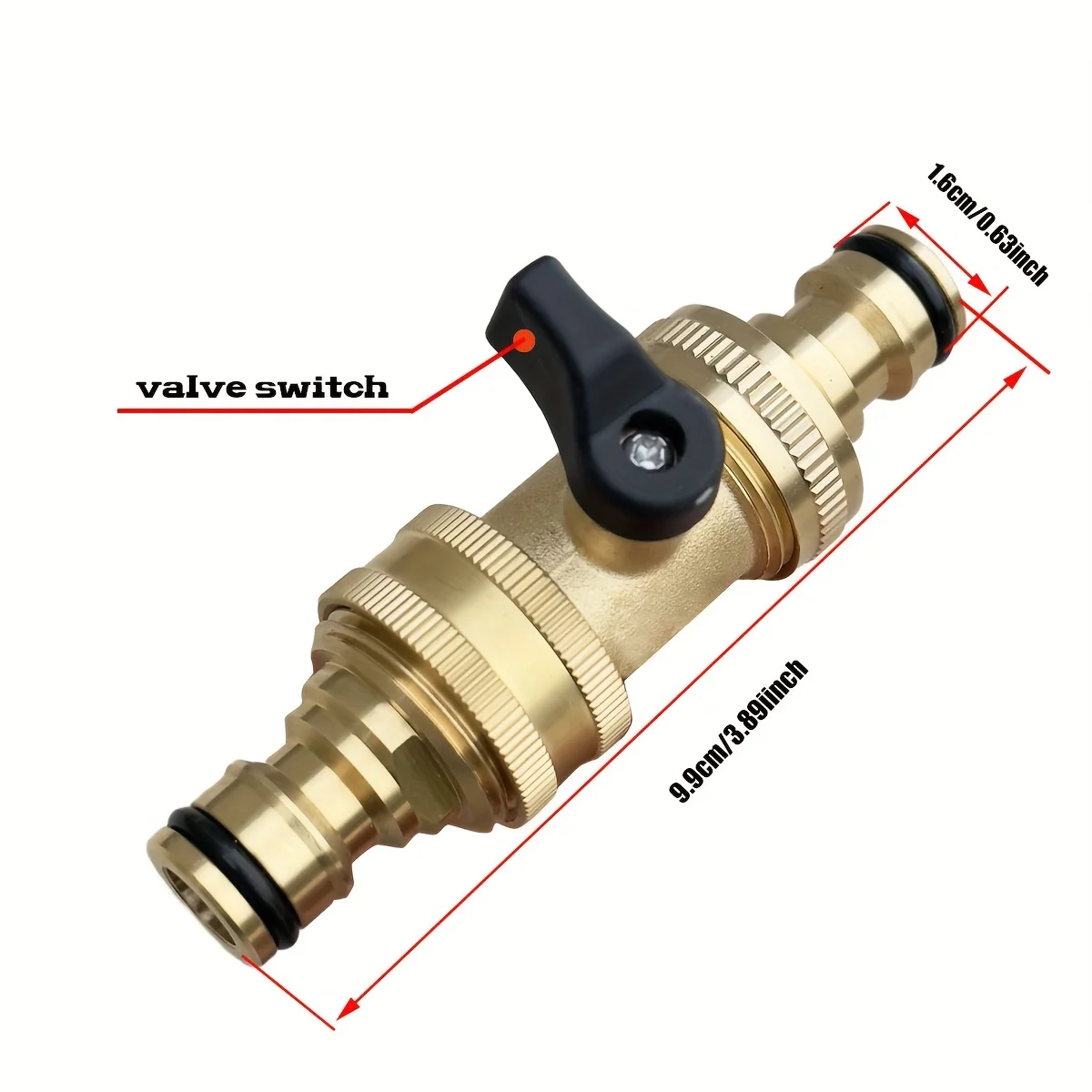 موصل سريع لصمام كروي نحاسي 3/4 بوصة - تدفق ثنائي الاتجاه لخراطيم غسيل السيارات والحديقة، مقاوم للتسرب مع جوانات مطاطية