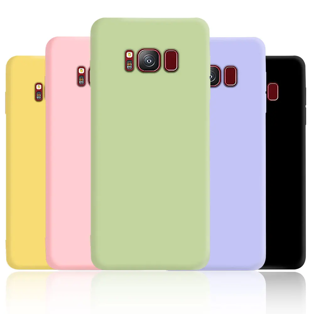 Plain Color Soft Cases For Samsung Galaxy S8 S9 S10 S20 S21 Plus Coque For Samsung Note 8 9 10 20 Plus Cover